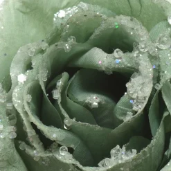 KAEMINGK Fleur décorative sur pince pailletée (D14 cm) Vert sauge