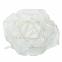 KAEMINGK Fleur de Noël avec crochet (D28 cm) Rosine Blanc Clearance
