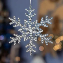 KAEMINGK Flocon de Noël à suspendre (H15 cm) Givré Transparent Bleu Ciel Online