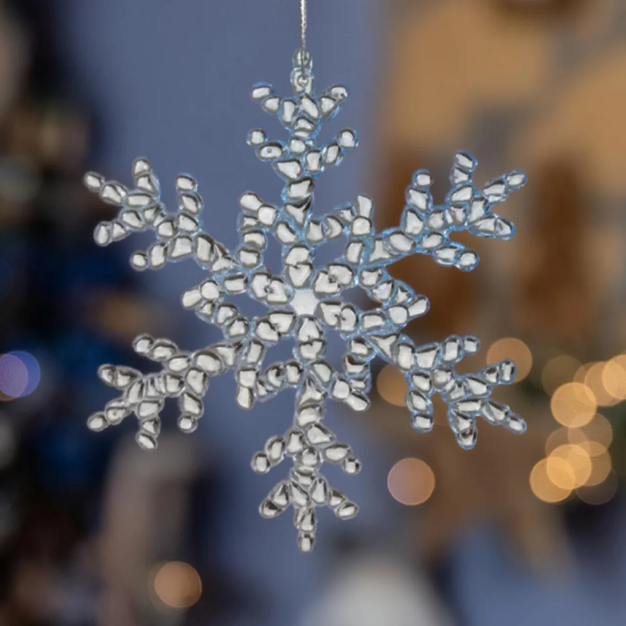 KAEMINGK Flocon de Noël à suspendre (H15 cm) Givré Transparent Bleu Ciel Online