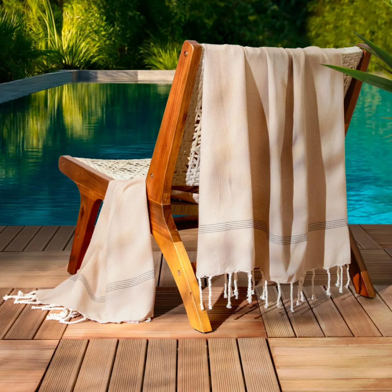 Fouta coton recyclé (100 x 200 cm) Beach Beige Sale
