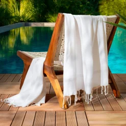 Fouta coton recyclé (100 x 200 cm) Beach Ecru Outlet