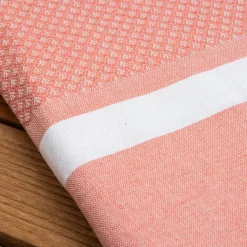 Fouta coton recyclé (100 x 200 cm) Selma Corail Orange Sale