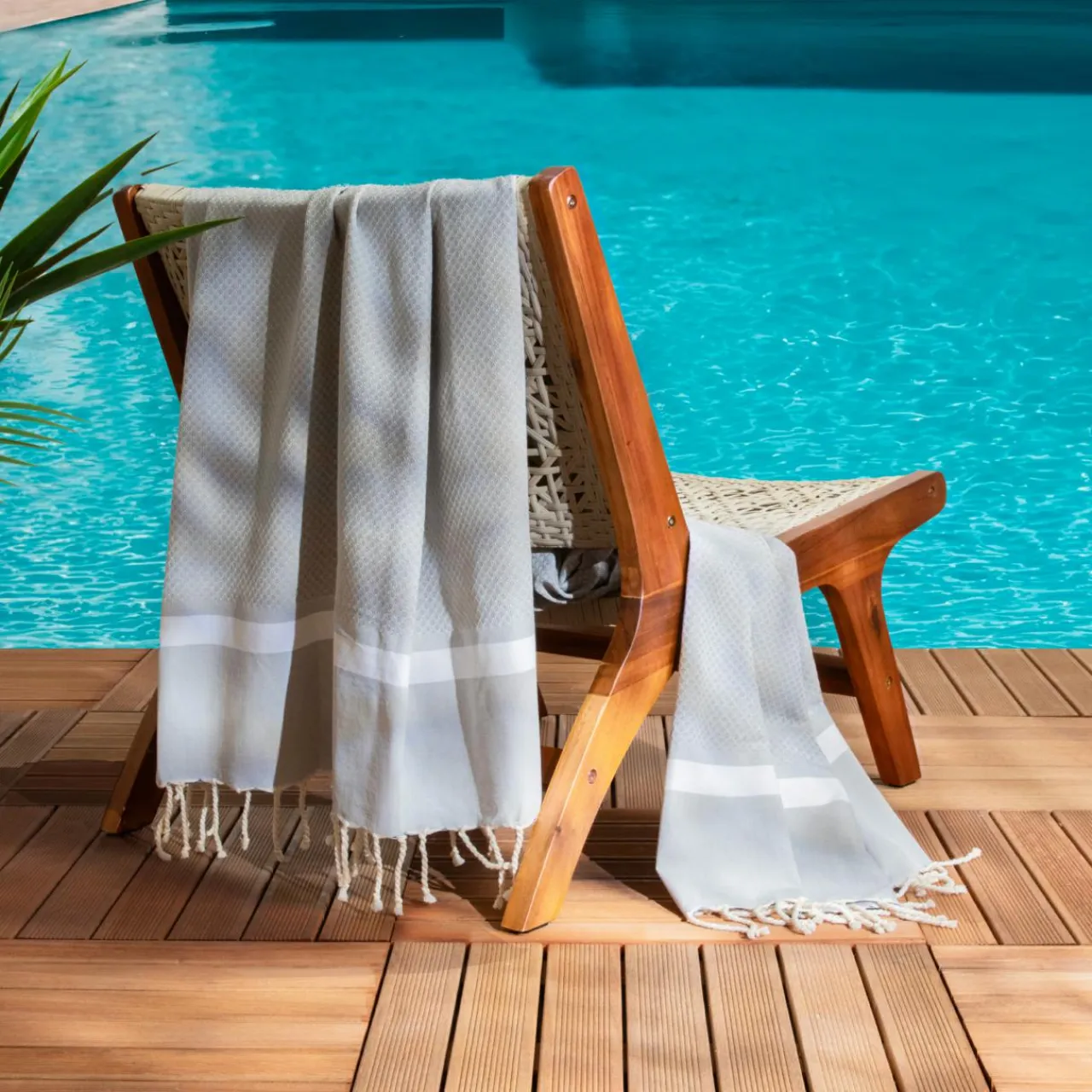 Fouta coton recyclé (100 x 200 cm) Selma e Gris Sale