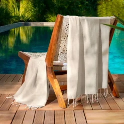 Fouta coton recyclé (100 x 200 cm) Sunshine Ecru Sale