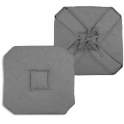 STOF Galette de chaise carrée à rabats (40 x 40 cm) Béa Anthracite Gris foncé Hot