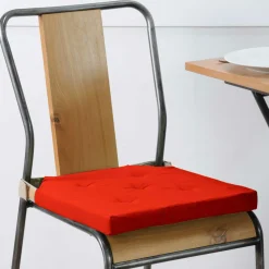 LOVELY CASA Galette de chaise carrée scratch (38 x 38 cm) Duo Rouge Discount