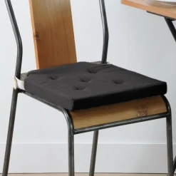 LOVELY CASA Galette de chaise carrée scratch (38 x 38 cm) Duo e Noir New
