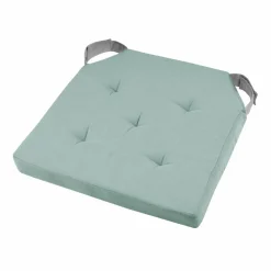 LOVELY CASA Galette de chaise carrée scratch (38 x 38 cm) Duo Vert Jade