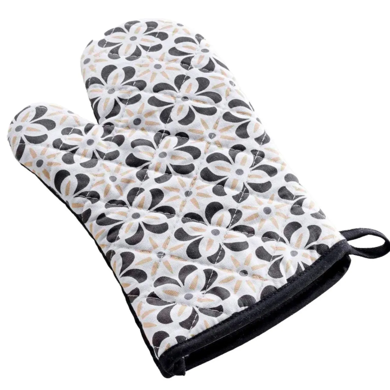 douceur d'intu017drieur Gant de cuisine ambidextre en coton (30 x 18 cm) Solaris Noir Discount