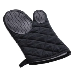 douceur d'intu017drieur Gant de cuisine ambidextre en coton (30 x 18 cm) Solaris Noir Discount