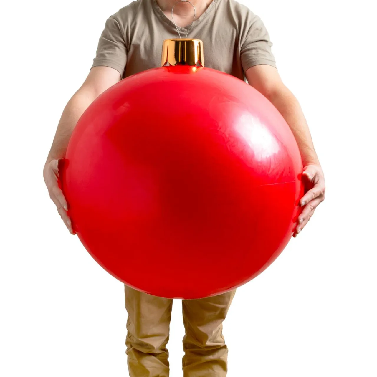 KOOPMAN Grande boule de Noël gonflable (D65 cm) Rouge Hot