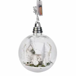 KOOPMAN Grande Boule lumineuse à piles (D20 cm) Maison Blanc chaud Hot