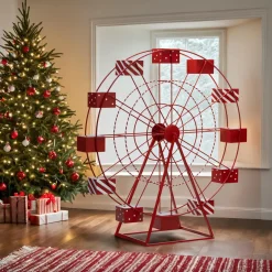 JJA Grande roue en métal Géante (H170 cm) Fête foraine Rouge