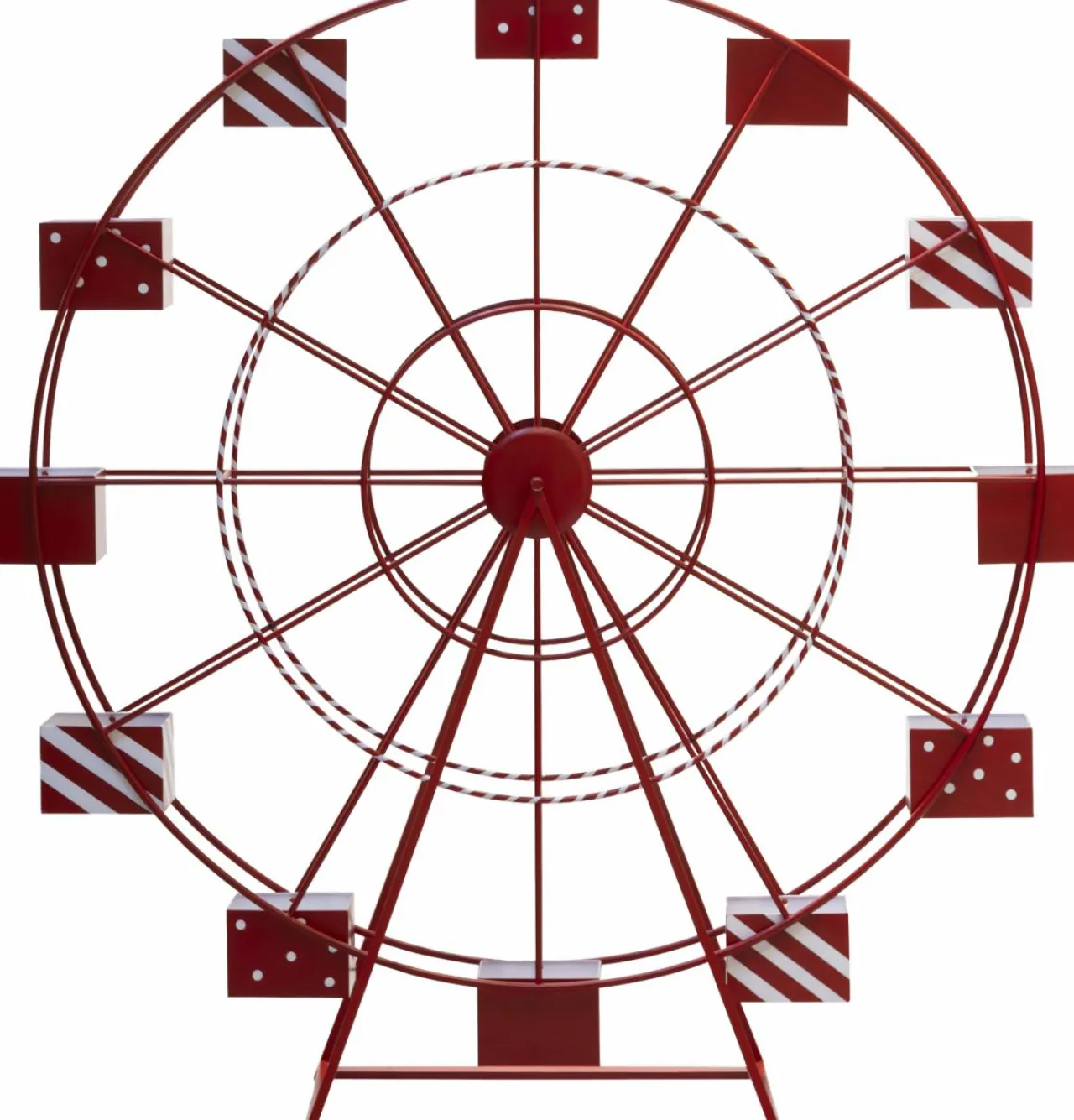 JJA Grande roue en métal Géante (H170 cm) Fête foraine Rouge