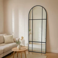 EMINZA Grand miroir à poser en métal (H173 cm) Industriel Noir Online