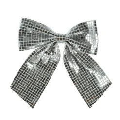 KAEMINGK Grand Noeud de Noël (H34 cm) Disco Argent Discount
