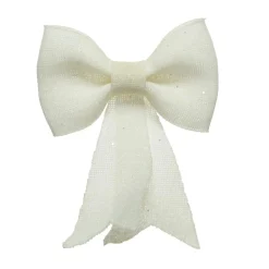 KAEMINGK Grand nœud pailleté (H42 cm) Glasgow Blanc Hot