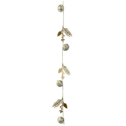 KAEMINGK Guirlande déco en métal (120 cm) Clochettes et houx Beige Outlet