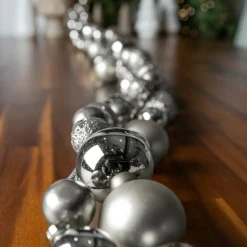 KAEMINGK Guirlande de Noël (180 cm) Boules de Noël Argent Discount