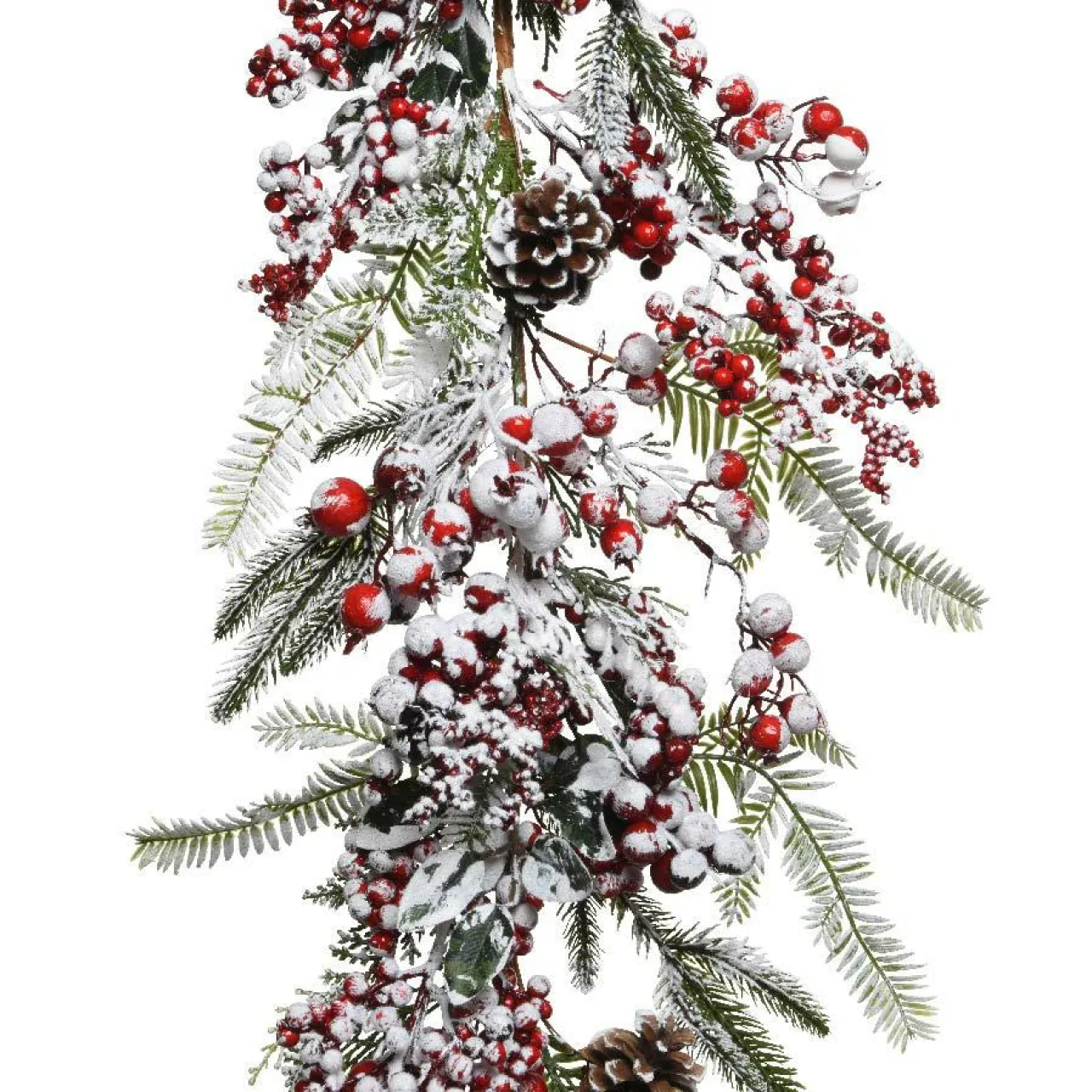 KAEMINGK Guirlande de Noël (175 cm) garnie Baies givrées Rouge Sale