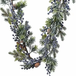KAEMINGK Guirlande de sapin (180 cm - D20) Garnie Baies es Bleu