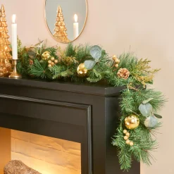FEERIC LIGHTS Guirlande de sapin (200 cm) Feuilles d'eucalyptus Vert Sapin vert New