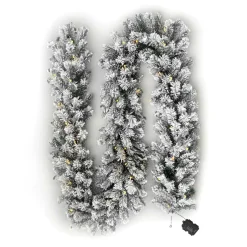 EMINZA Guirlande de sapin lumineuse (300 cm - D25) Royal Vert enneigé et Blanc chaud Sapin enneigé lumineux New