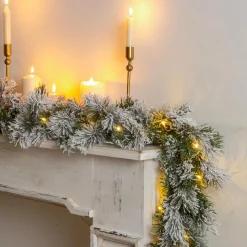 EMINZA Guirlande de sapin lumineuse (180 cm - D25) Edmonton Vert enneigé et blanc chaud Sapin enneigé lumineux Hot