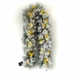 EMINZA Guirlande de sapin lumineuse (180 cm - D25) Edmonton Vert enneigé et blanc chaud Sapin enneigé lumineux Hot