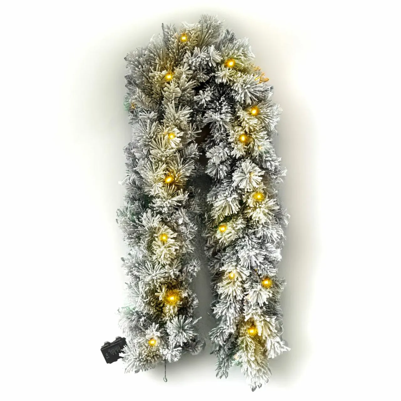 EMINZA Guirlande de sapin lumineuse (180 cm - D25) Edmonton Vert enneigé et blanc chaud Sapin enneigé lumineux Hot