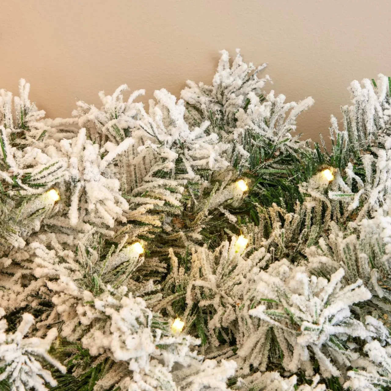 EMINZA Guirlande de sapin lumineuse (180 cm - D25) Royal Vert enneigé et blanc chaud Sapin enneigé lumineux Hot