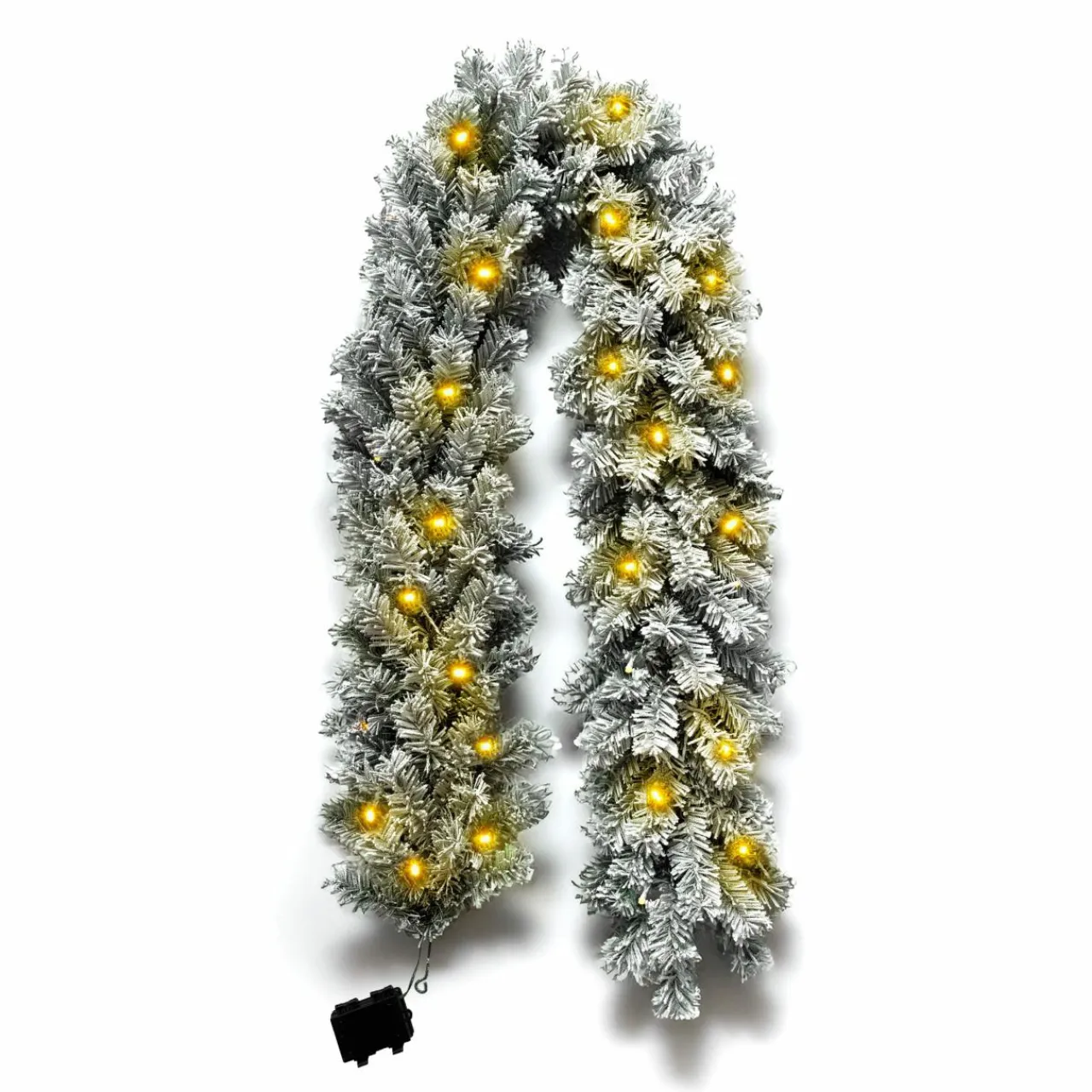 EMINZA Guirlande de sapin lumineuse (180 cm - D25) Royal Vert enneigé et blanc chaud Sapin enneigé lumineux Hot