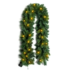 EMINZA Guirlande de sapin lumineuse (180 cm - D25) Royal Vert et blanc chaud Sapin vert lumineux Outlet