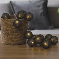 ATMOSPHERA Guirlande lumineuse déco 20 boules 4,36 m Bobina Noir New