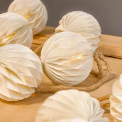 KOOPMAN Guirlande lumineuse déco à piles LED (160 cm) Boules fermeture magnétique Blanc chaud Discount