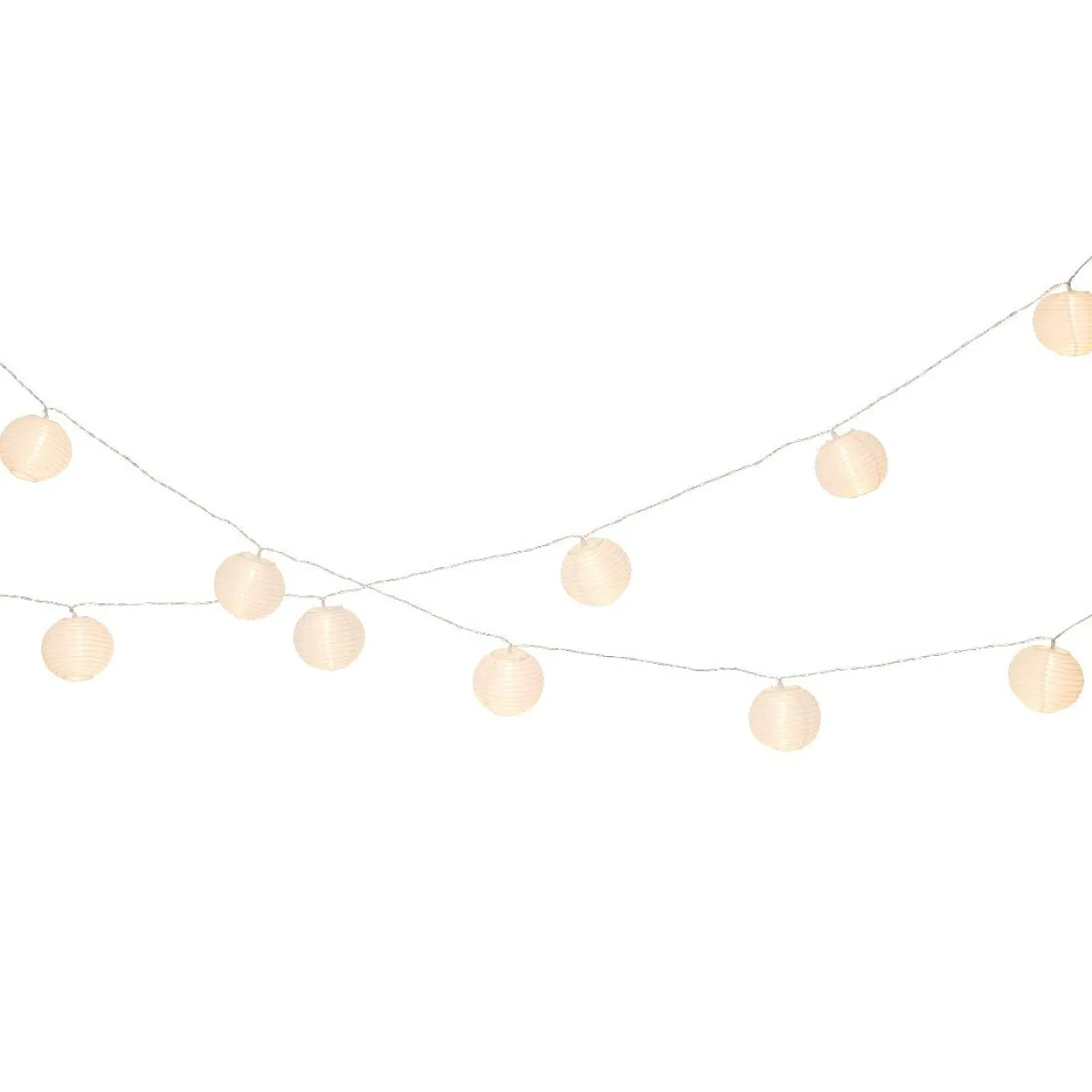 KAEMINGK Guirlande lumineuse extérieure à piles 10 LED (2,7 m) Lanternes chinoises hes Blanc Discount