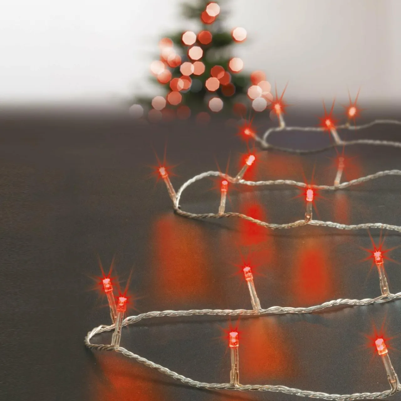Feeric Lights & Christmas Guirlande lumineuse 50 m 500 LED câble transparent Timer Rouge Rouge - câble transparent Sale