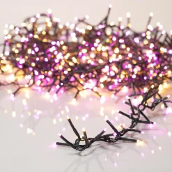 KAEMINGK Guirlande lumineuse 16 m 750 LED câble noir Luxe Bicolore Orange et violet Bicolore Orange / Violet - câble noir New