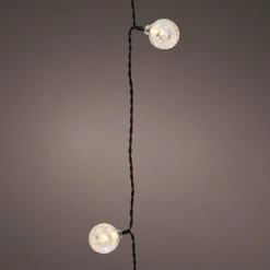 KAEMINGK Guirlande lumineuse 5,80 m 30 LED câble noir Crystal Blanc chaud