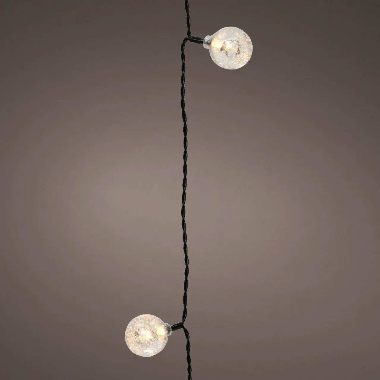 KAEMINGK Guirlande lumineuse 5,80 m 30 LED câble noir Crystal Blanc chaud