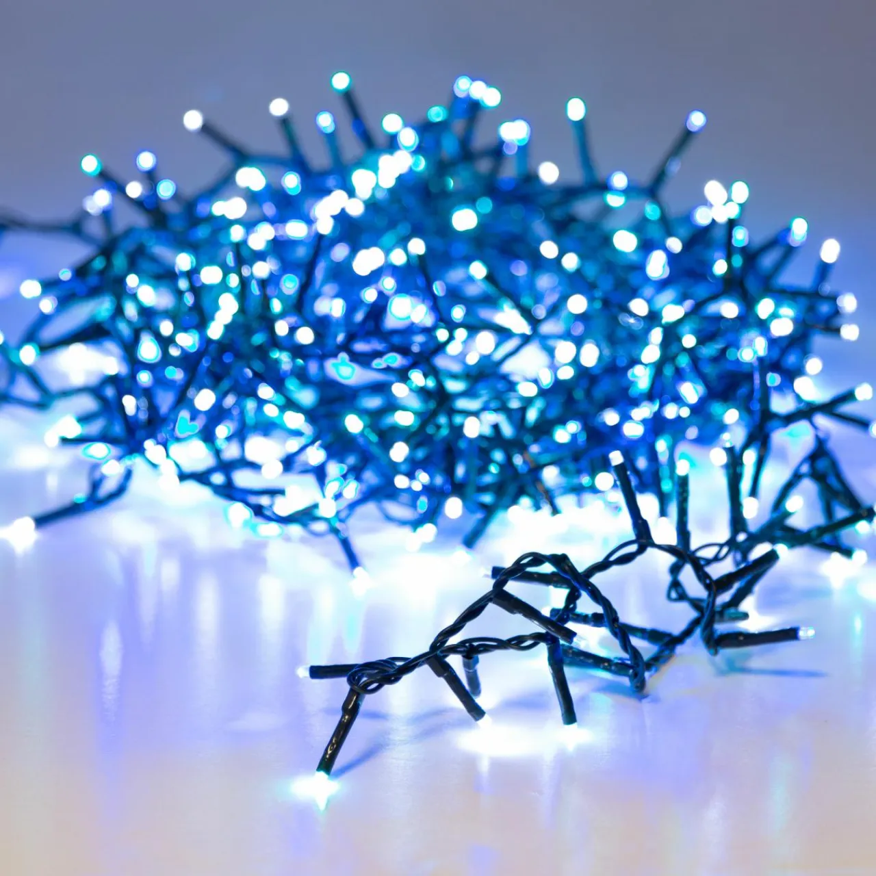 KAEMINGK Guirlande lumineuse 11 m 500 LED câble vert Luxe Tricolore Vert/Bleu/Blanc Tricolore Vert Bleu Blanc - câble vert