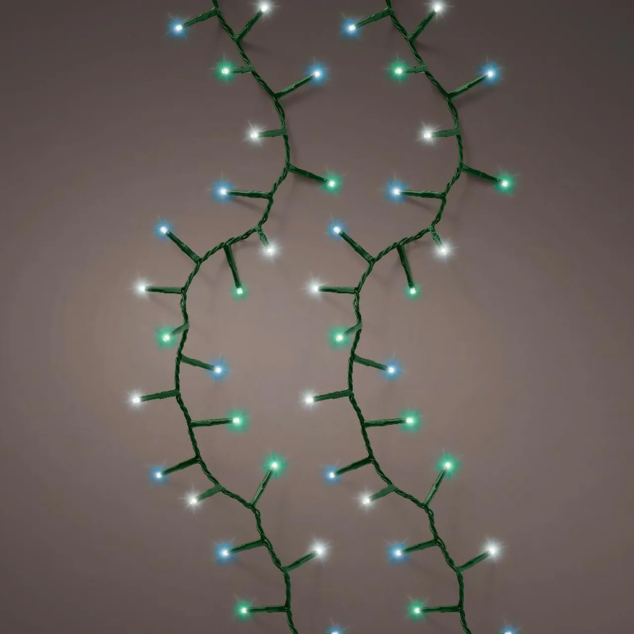 KAEMINGK Guirlande lumineuse 11 m 500 LED câble vert Luxe Tricolore Vert/Bleu/Blanc Tricolore Vert Bleu Blanc - câble vert