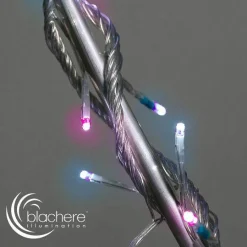 BLACHERE Guirlande lumineuse 8 m 128 LED câble transparent Bicolore et bleu Rose Discount