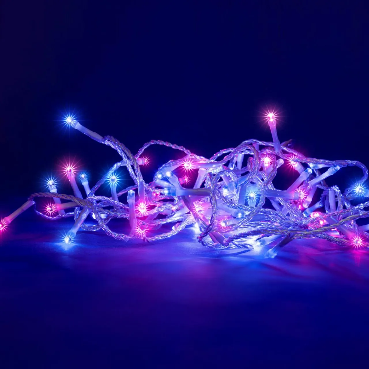 BLACHERE Guirlande lumineuse 8 m 128 LED câble transparent Bicolore et bleu Rose Discount