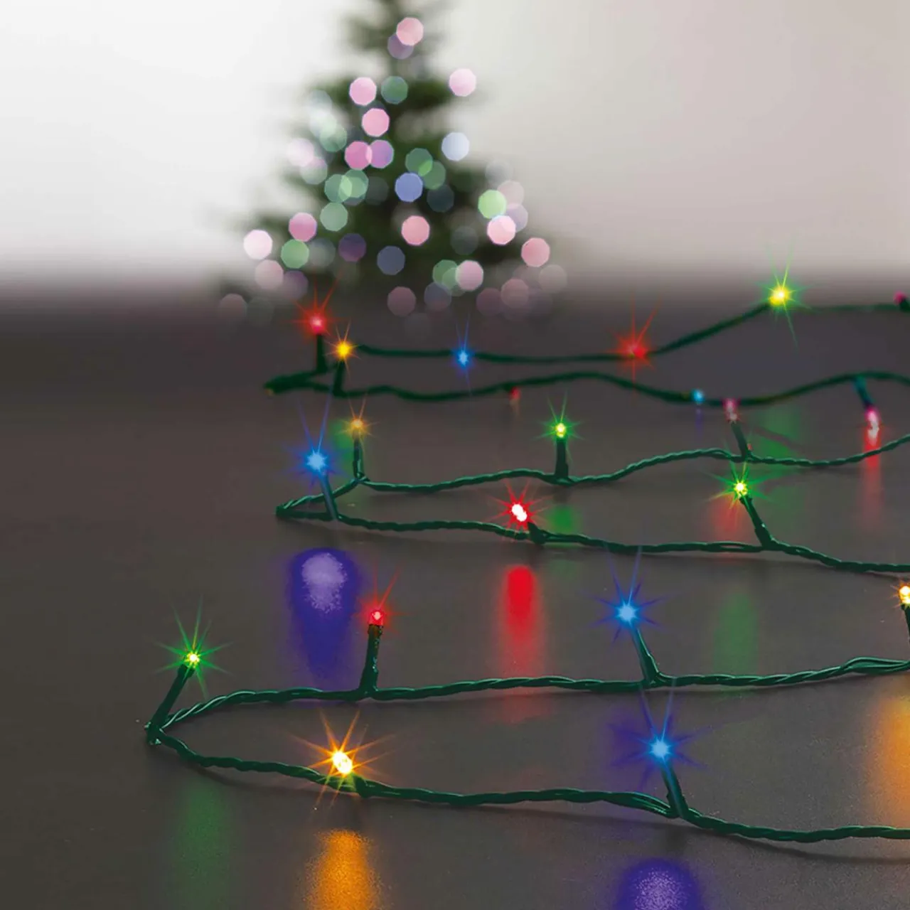 Feeric Lights & Christmas Guirlande lumineuse 10 m 100 LED câble vert Timer Multicolore Multicolore - câble vert Hot