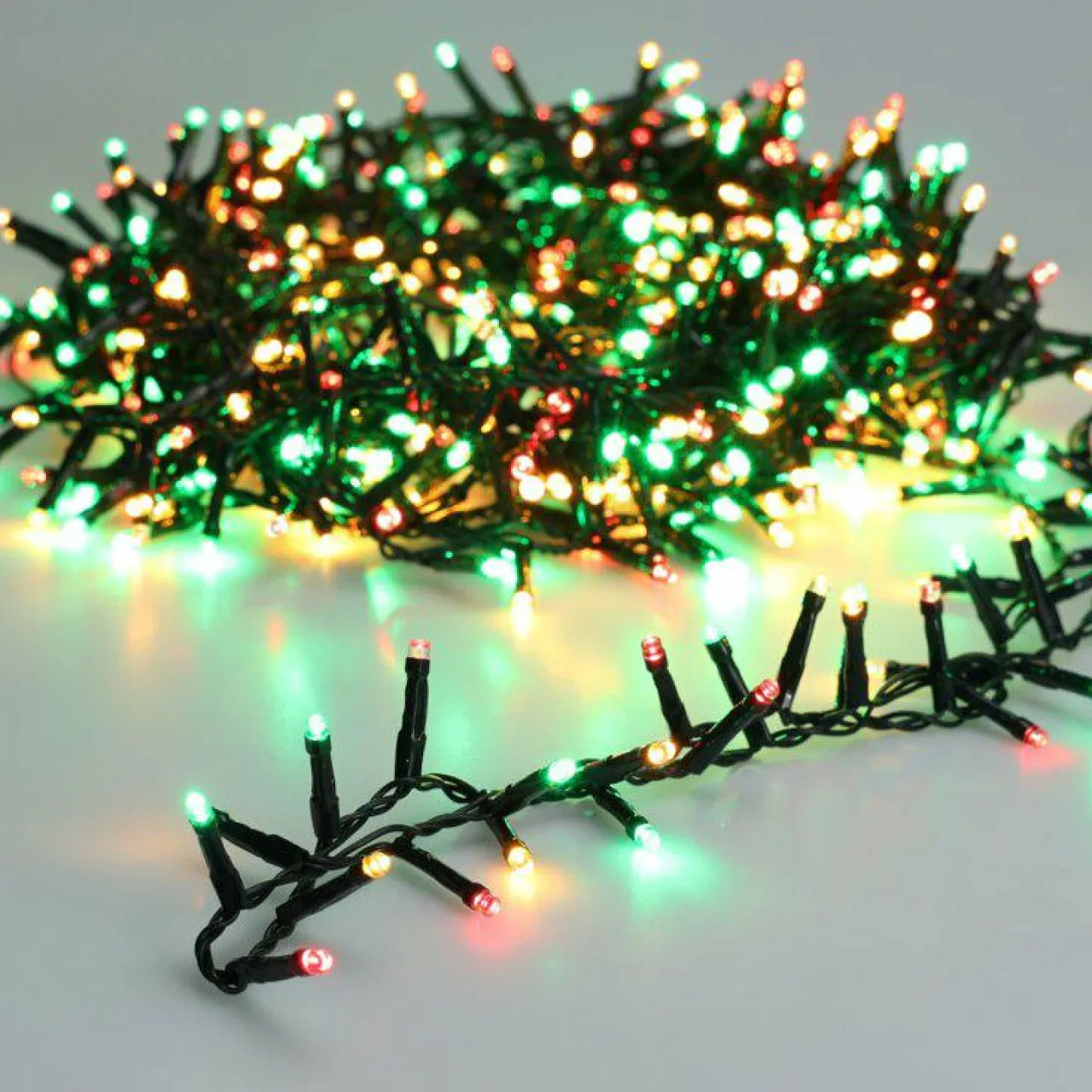 KAEMINGK Guirlande lumineuse 16 m 750 LED câble vert Luxe Tricolore Vert/Rouge/Blanc Tricolore Vert Blanc Rouge