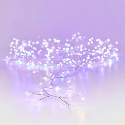 KAEMINGK Guirlande lumineuse 6 m 480 Micro LED câble argent Luxe Tricolore Rose, blanc chaud et froid Tricolore Rose Blanc chaud / froid - câble argent