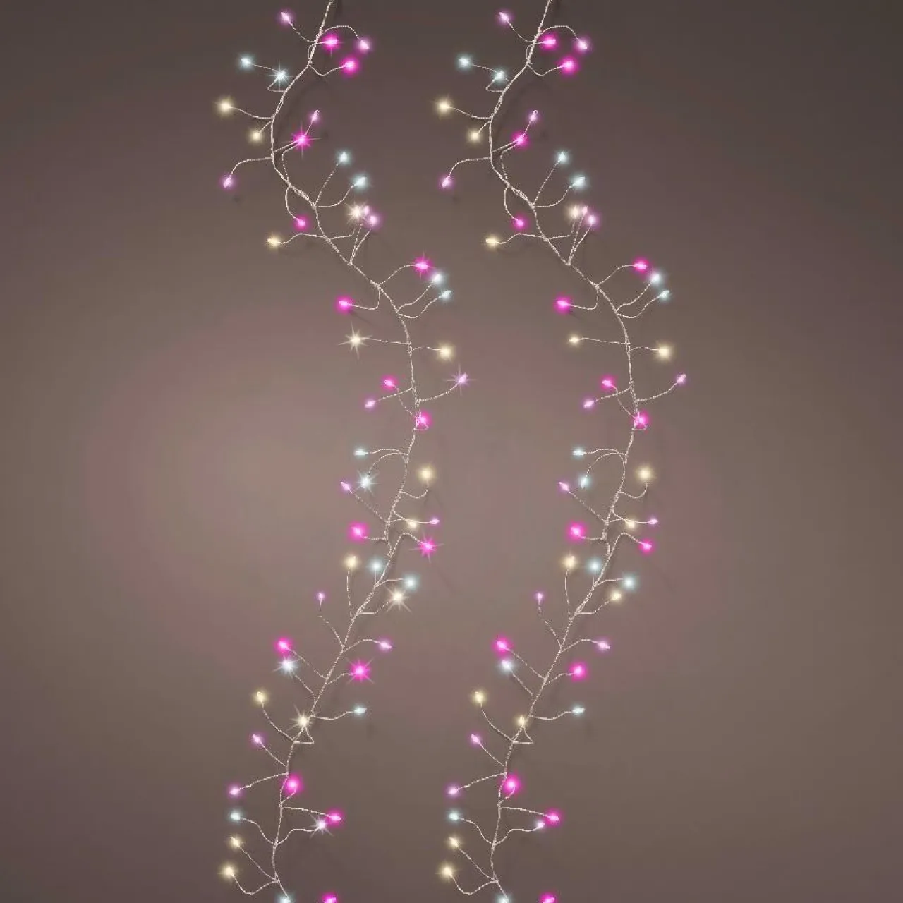 KAEMINGK Guirlande lumineuse 6 m 480 Micro LED câble argent Luxe Tricolore Rose, blanc chaud et froid Tricolore Rose Blanc chaud / froid - câble argent