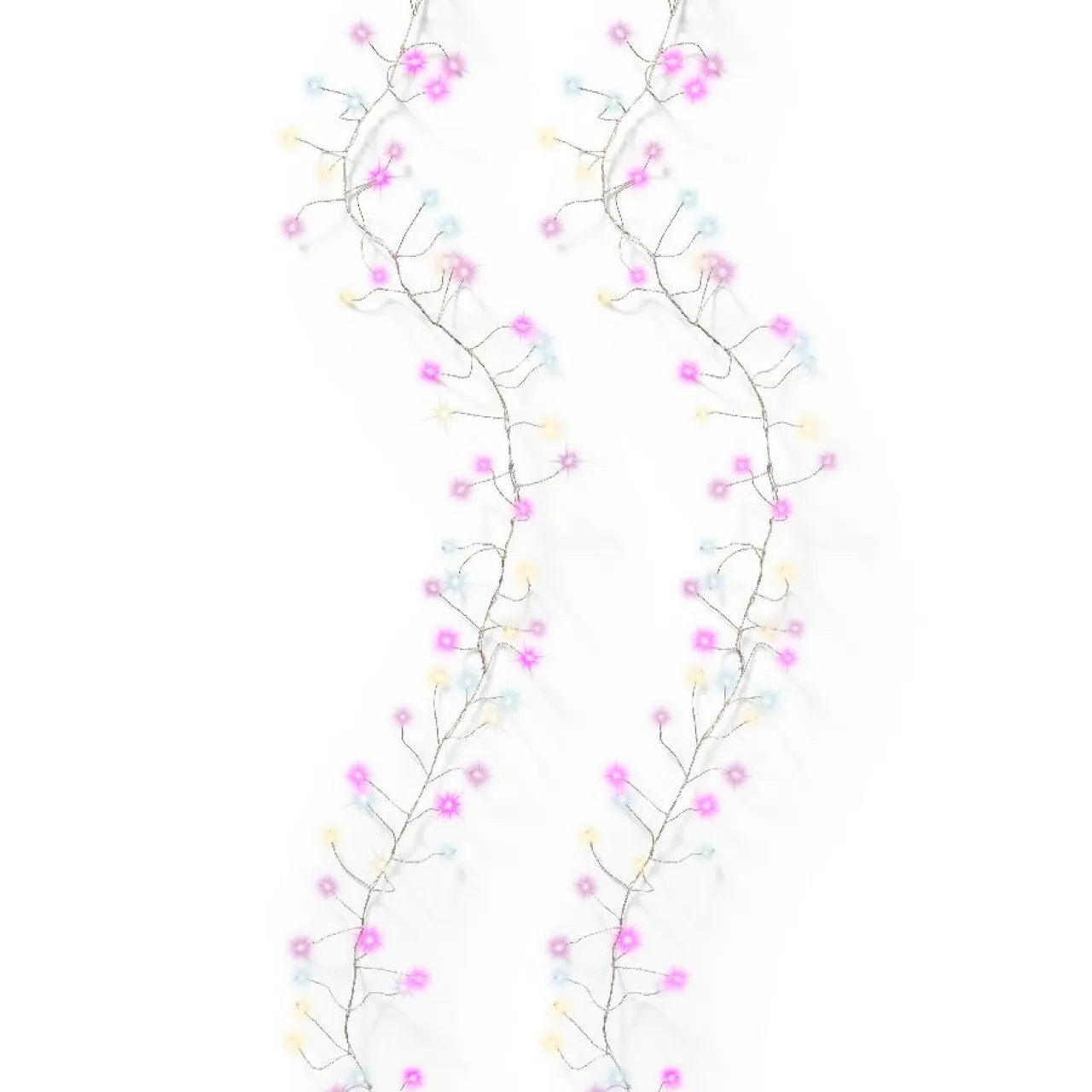 KAEMINGK Guirlande lumineuse 6 m 480 Micro LED câble argent Luxe Tricolore Rose, blanc chaud et froid Tricolore Rose Blanc chaud / froid - câble argent
